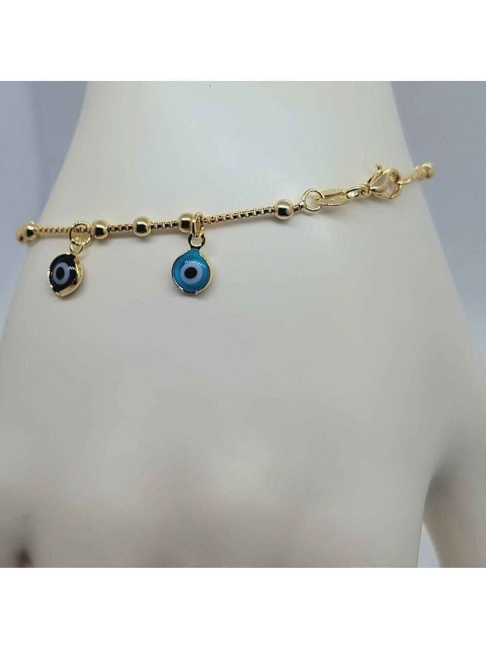 Brand New Brazilian 18k Gold Filled Multi Colors Evil Eye Bracelet - Picture 5 of 6